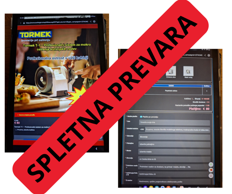 TORMEK - spletna prevara